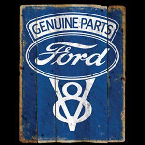 Old V8 Car Logo - Ford Logo Genuine Parts V8 Engine Old Sign Distressed Design Car T