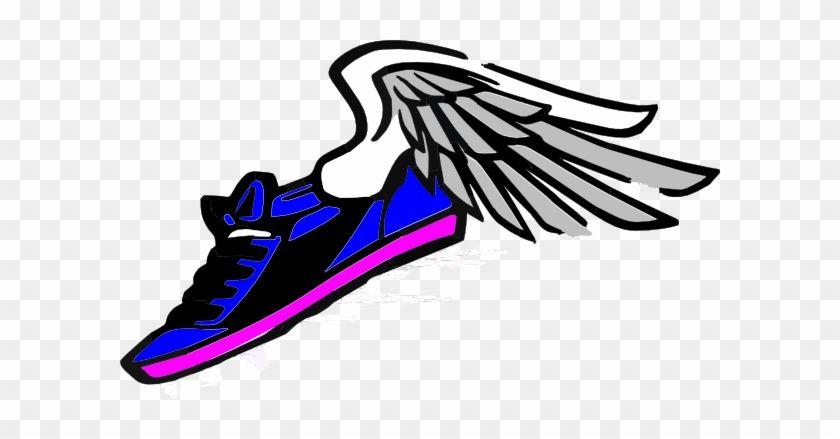 Running Shoe with Wings Logo - Running Shoes With Wings Clipart - Running Shoes With Wings Clipart ...