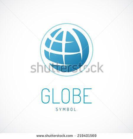 Flat Globe Logo - Earth logo template. Globe sign. - stock vector | logo | Pinterest ...