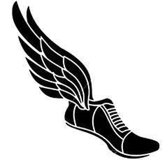 Sneaker with Wings Logo - Running shoe track shoes with wings clipart | coloring and templates ...
