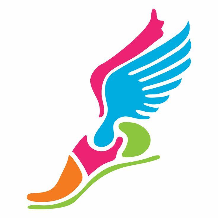 Running Shoe with Wings Logo - Running Shoe With Wings Clipart