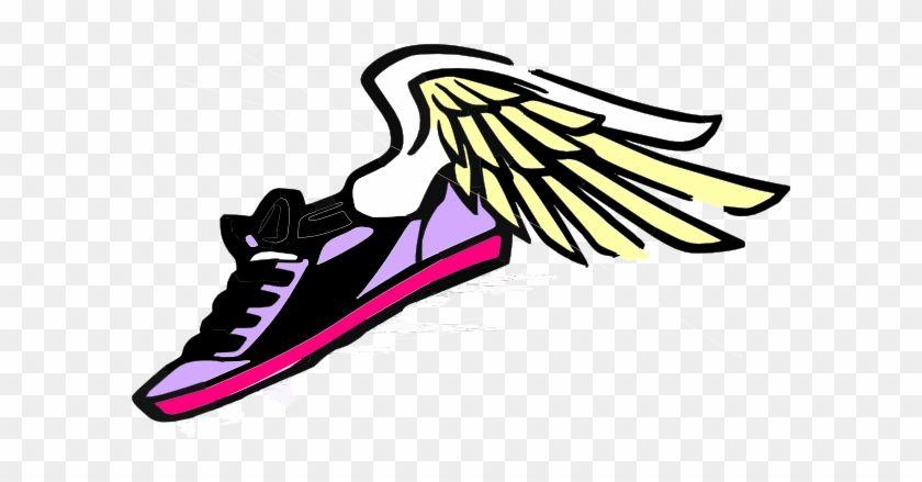 Running Shoe with Wings Logo - Pix For Track Shoes With Wings Clip Art Library - Running Shoe ...