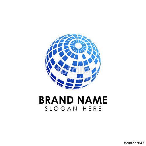 3D Globe Logo - spread 3D globe logo design. creative world shape icon. Technology ...