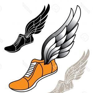 Running Shoe with Wings Logo - Silhouette Running Shoe With Wings Symbol Of Trade Gm | sohadacouri