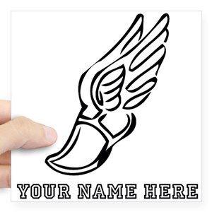 Running Shoe with Wings Logo - Running Shoe Stickers - CafePress