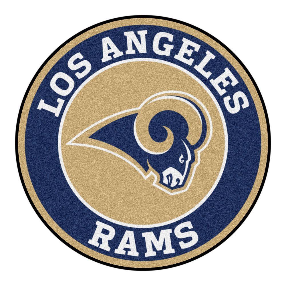 Los Angeles Rams Logo - FANMATS NFL Los Angeles Rams Navy 2 ft. Round Area Rug-17976 - The ...