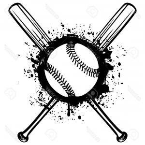 Crossed Bat Ball Logo - Baseball Logo Bats Crossed Ball