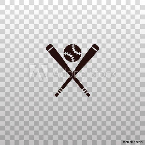 Softball Base Logo - Baseball with crossed bats - black silhouette icon on transparent ...