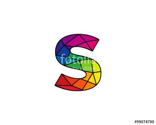Colorful S Logo - Colorful Connected Line Letter S Logo Design Template Element Stock
