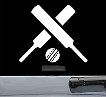 Crossed Bat Ball Logo - Amazon.com: JS Artworks Crossed cricket bats ball Vinyl Decal ...