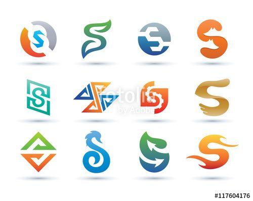 Colorful S Logo - Set of Abstract Letter S Logo - Vibrant and Colorful Icons Logos ...
