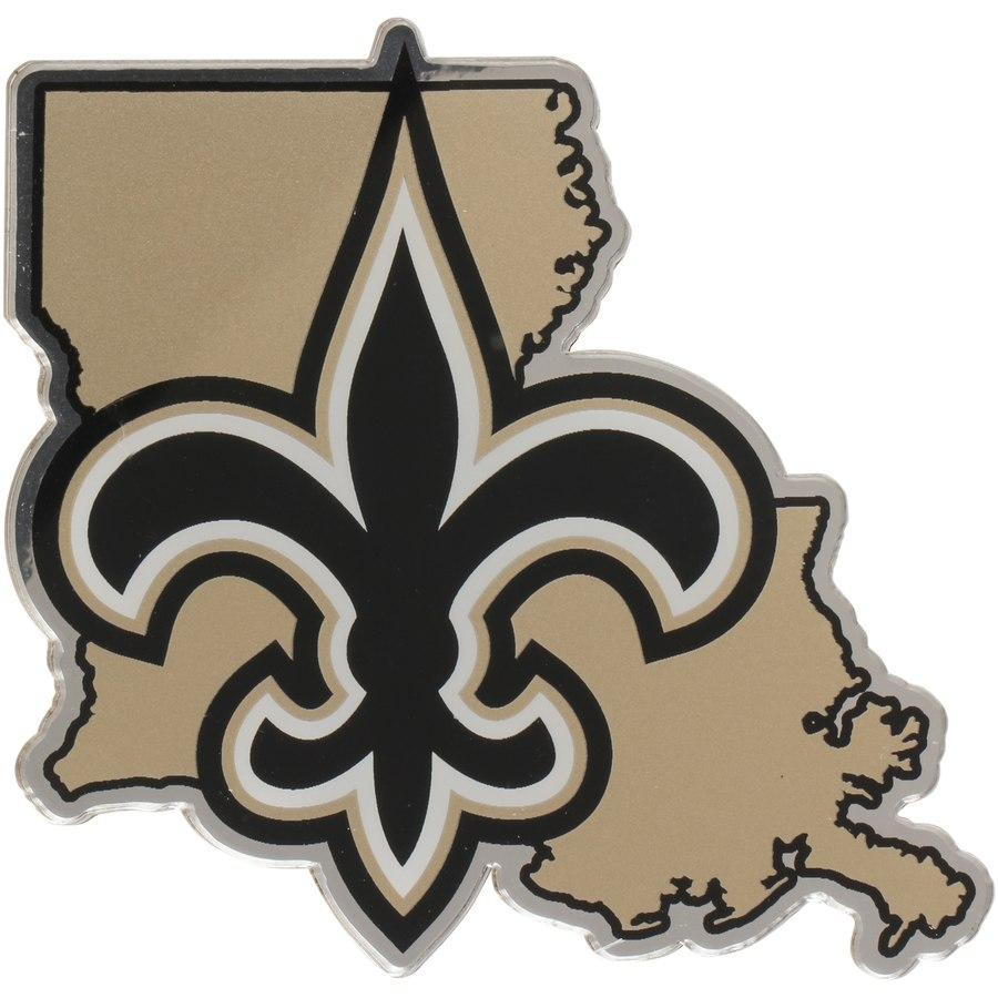 New Orleans Saints Logo - New Orleans Saints State Shape Acrylic Metallic Auto Emblem