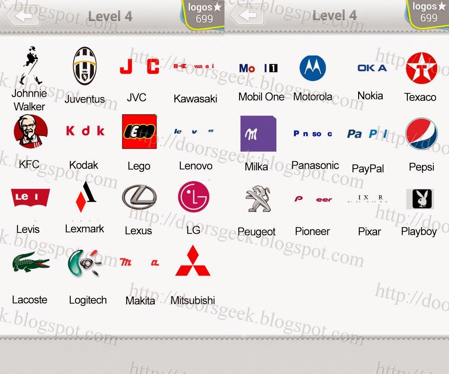 Red Square with White Letters Logo - Logo Quiz Level 4 Answers by bubble quiz games Answers Doors Geek