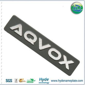 Aluminum Company Logo - Shinny Embossed Aluminum Company Name Sticker, Aluminum Sticker Metal