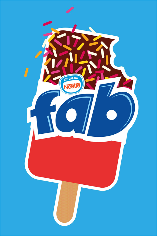 Nestle Ice Cream Logo - FAB Ice Lolly Gets New Logo and Packaging by Springetts - Logo Designer