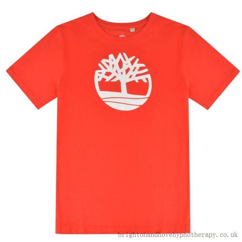 Red Tree Logo - Timberland Men's Junior Boys Tree Logo T Shirt In Red : Jackets ...