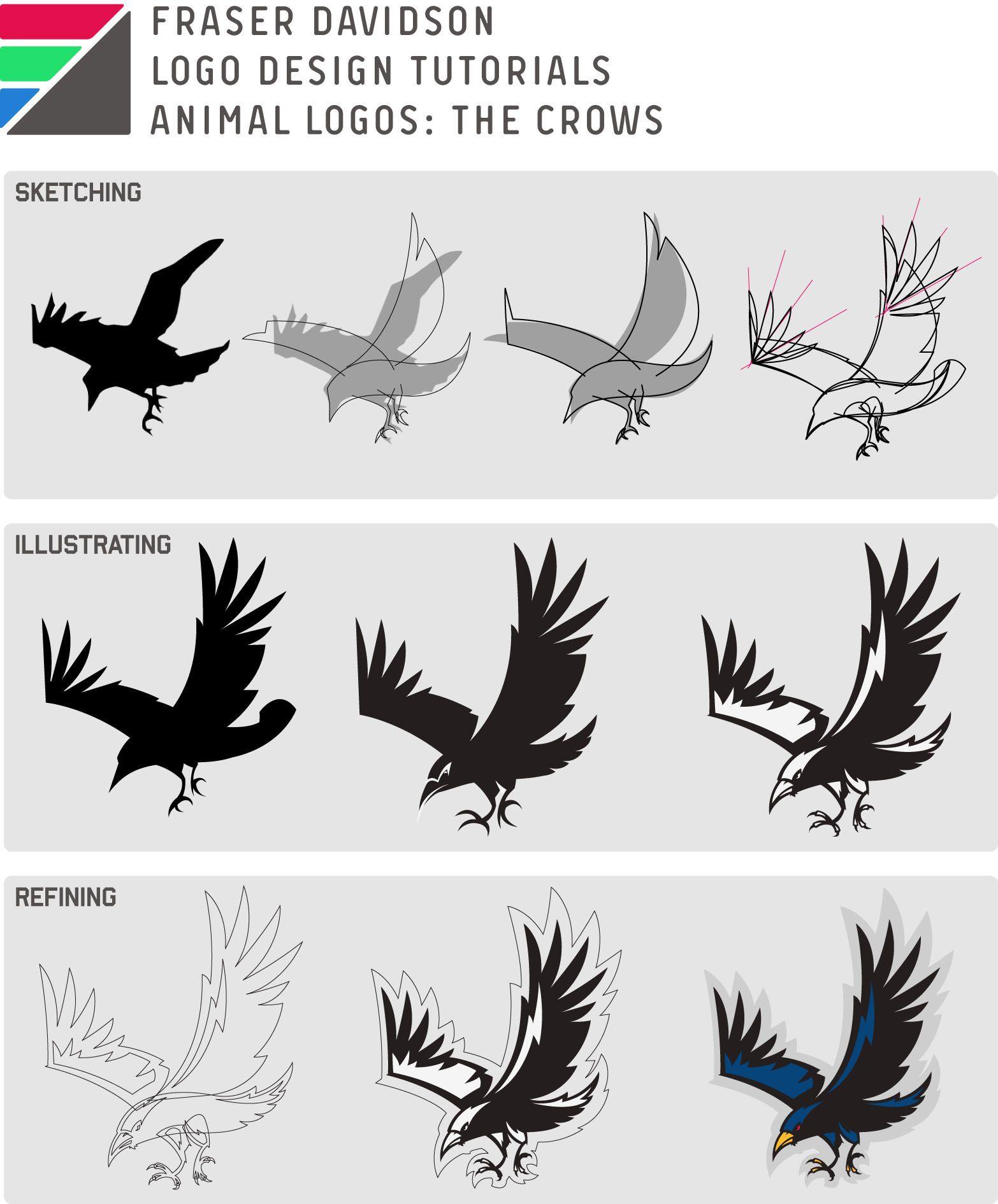 Crow Sports Logo - The Crows Tutorial | Sport Logos | Logo design, Logo design tutorial ...