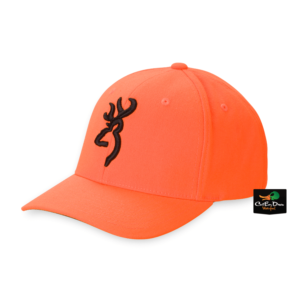 Orange Browning Logo - NEW BROWNING SAFETY BLAZE ORANGE FLEX FIT HAT BALL CAP BUCKMARK LOGO ...