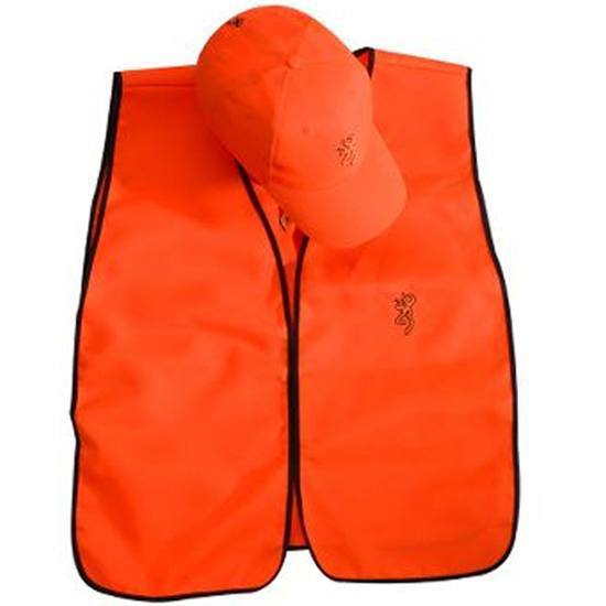 Orange Browning Logo - Browning Blaze Orange Cap and Vest Combo with Buck Mark Logo