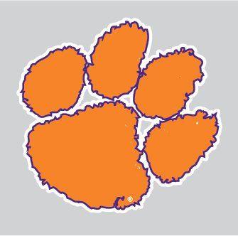 Tiger Paw Logo - Clemson Tigers Purple Outlined TIGER PAW Logo 4 Vinyl