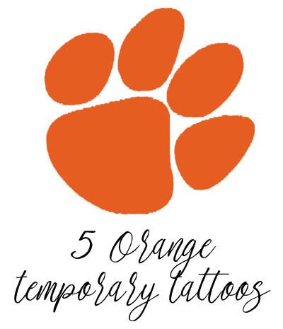 Tiger Paw Logo - Tiger Paw Temporary Tattoo Orange of 5