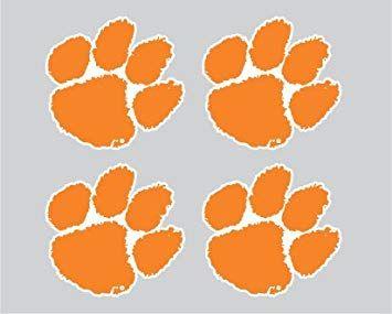 Tiger Paw Logo - Clemson Tigers Orange TIGER PAW Logo 4 Pack of 2 Vinyl