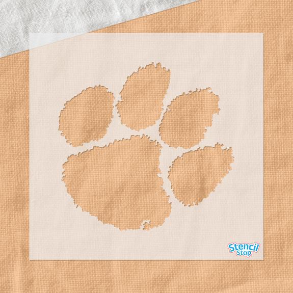 Tiger Paw Logo - Clemson Tigers Paw Logo Stencil – Stencil Stop