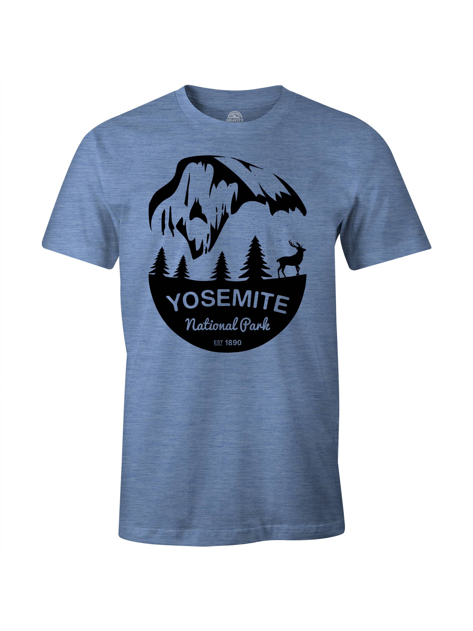 Famous Black and Blue Logo - Gravity Outdoor Co. Yosemite Mens AA USA Made Tri-Blend T-Shirt ...