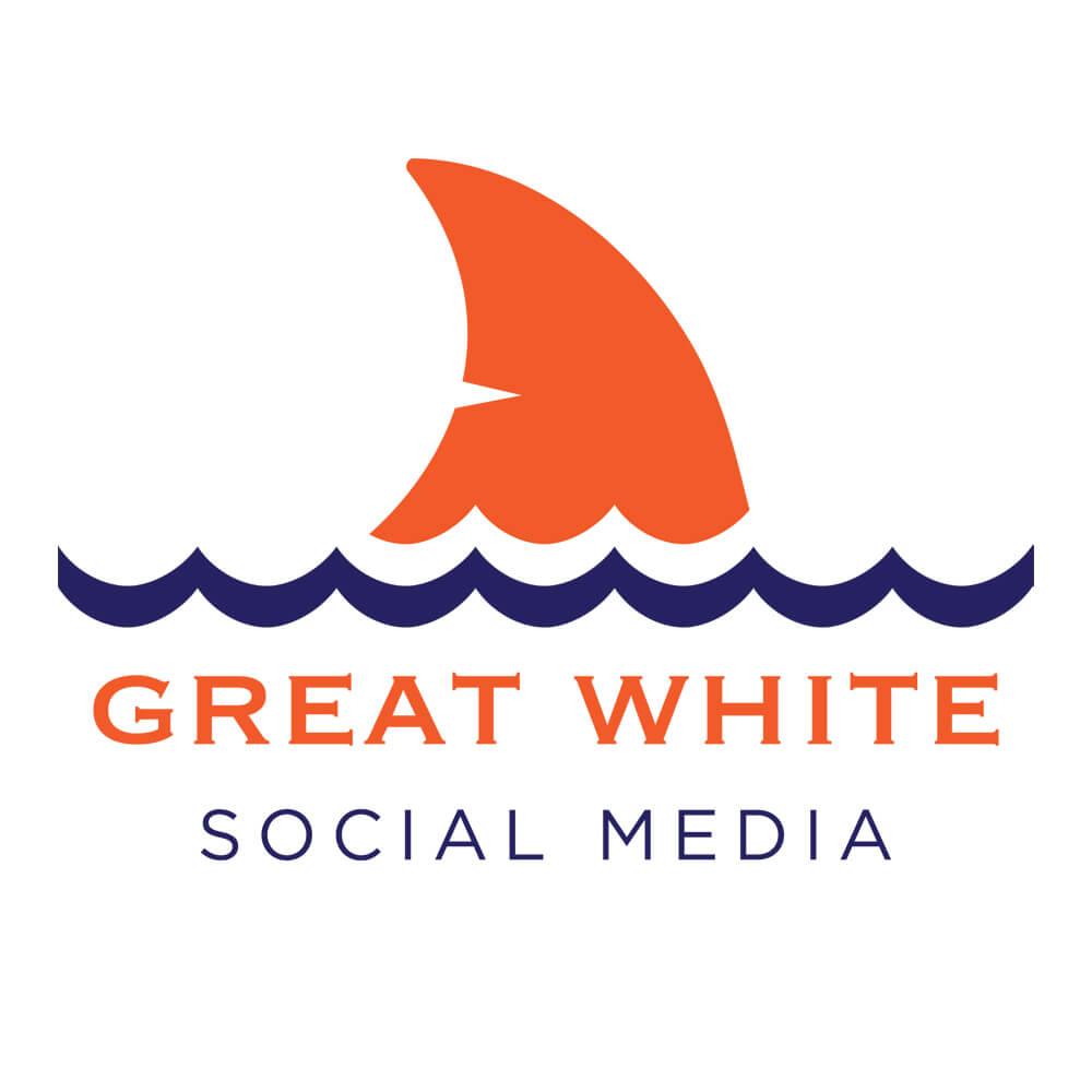 Social Brand Logo - Great White Social Media Logo. Marquis Creative Graphic Design Company