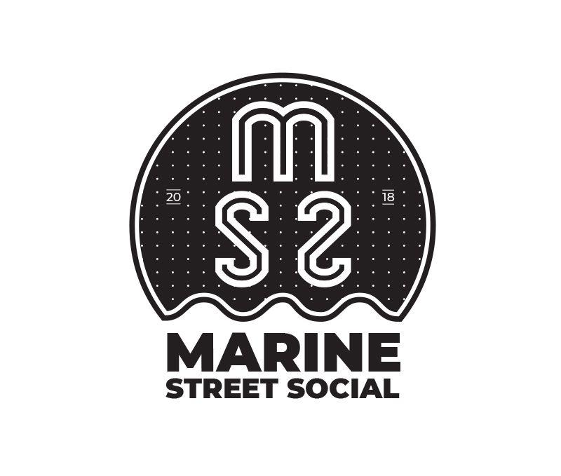 Social Brand Logo - Marine Street Social - Grizzly Graphics