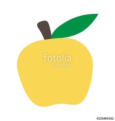 Yellow Produce Logo - yellow vector apple, simple logo illustration. minimalistic design ...
