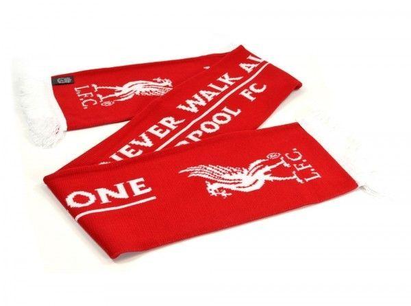 Red Crown Logo - Liverpool FC Red Crown Scarf -youll Never Walk Alone- White