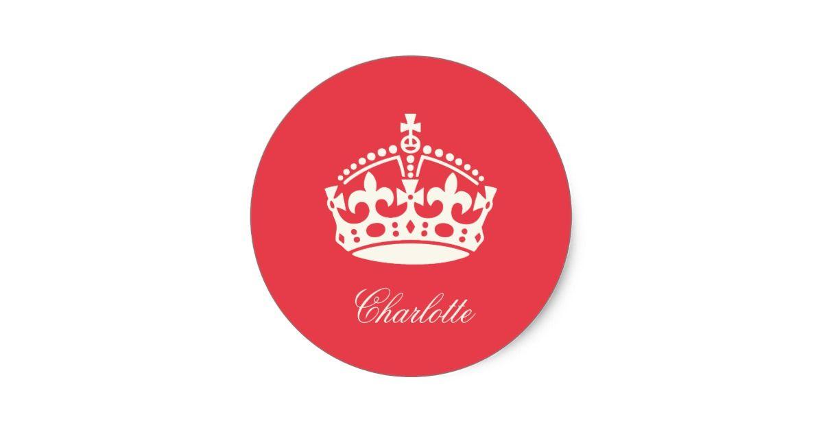 Red Crown Logo - Keep Calm Red Crown Logo Party Favour Sticker | Zazzle.co.uk