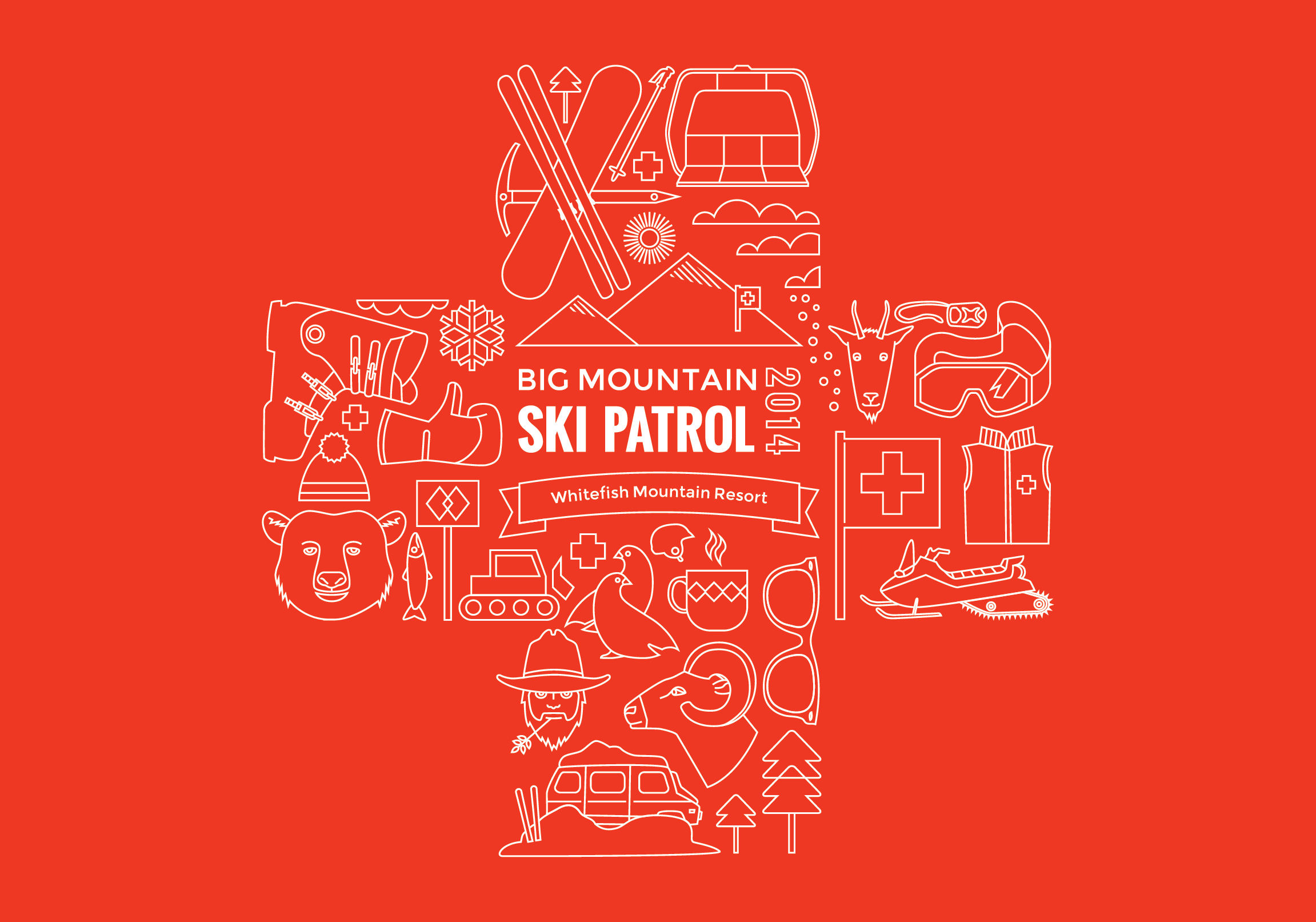Whitefish Mountain Logo - ski patrol whitefish mountain resort design branding logo