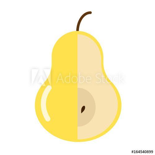 Yellow Produce Logo - Yellow pear flat icon, vector sign, colorful pictogram isolated