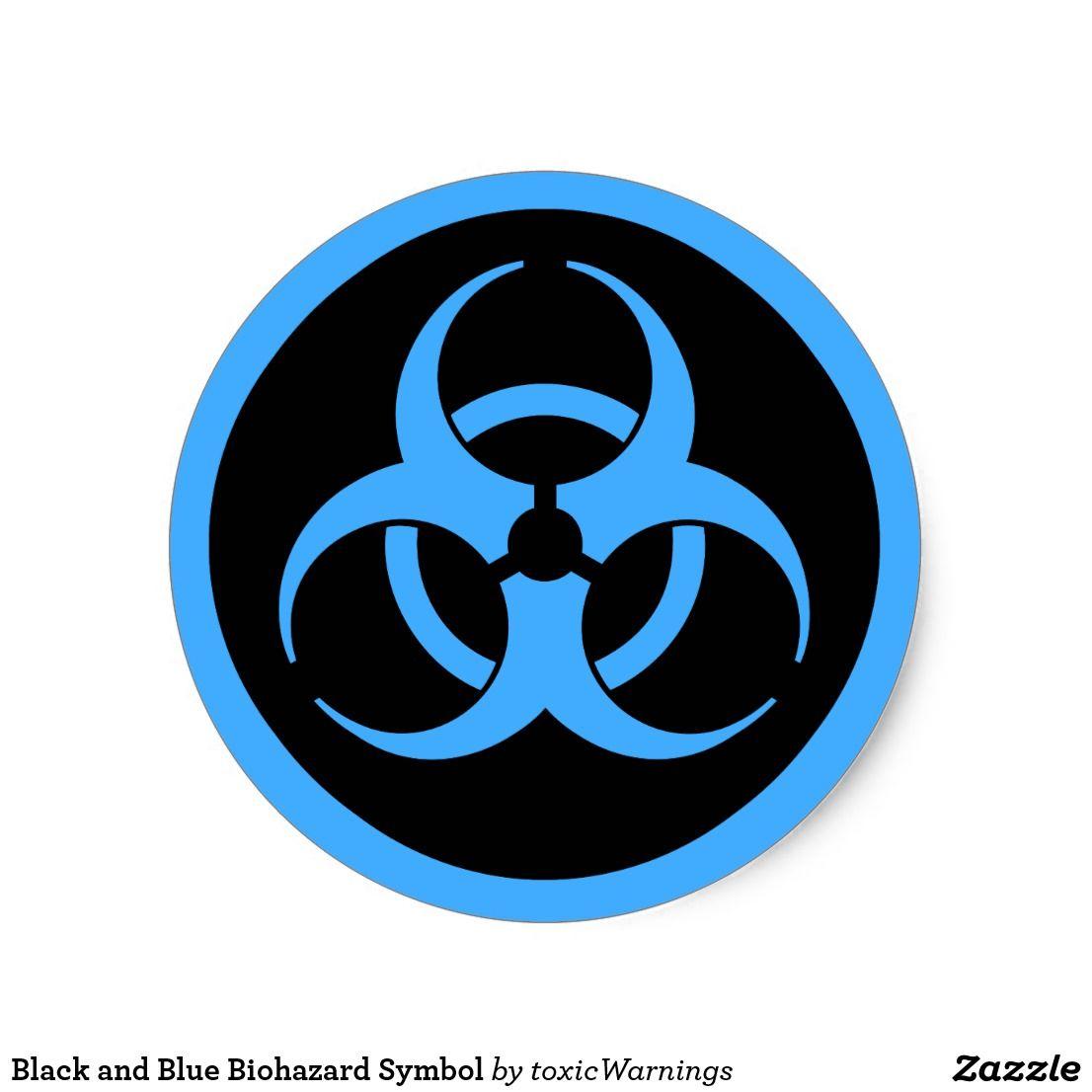 Blue and Black Toxic Logo - Black and Blue Biohazard Symbol Sticker. Toxic Warnings. Symbols