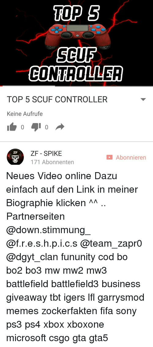 ZF Xbox Clan Logo - TOP 5 CONTROLLER TOP 5 SCUF CONTROLLER Keine Aufrufe ZF ZF SPIKE