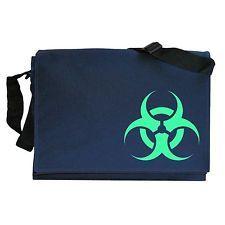 Blue and Black Toxic Logo - Biohazard Toxic Waste Symbol Glow in The Dark Navy Blue Messenger
