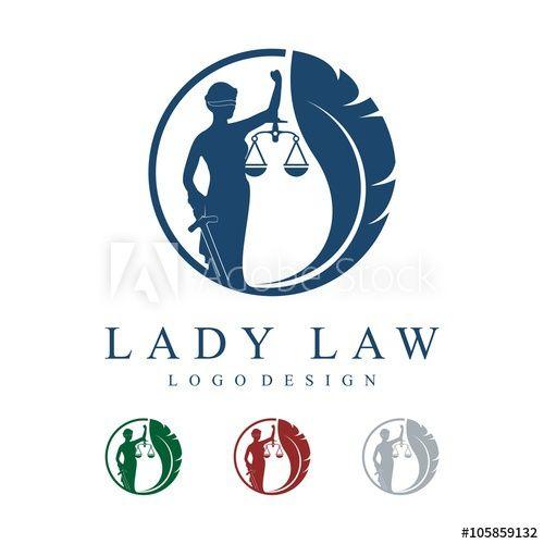 Circle Lady Logo - Lady Justice Logo, Lady Law Logo, Lady Justice in a Circle Feather ...