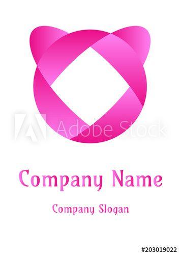 Circle Lady Logo - Geometric company logo, Circle lady pinky this stock vector