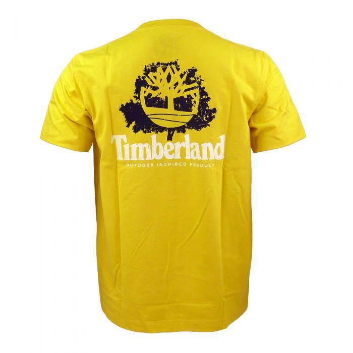 Yellow Produce Logo - Mens Timberland Back Logo Yellow Crew Neck T Shirt - Squared Clothing