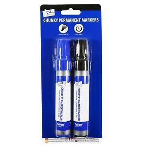 Blue and Black Toxic Logo - 2 Chunky Permanent Marker Pens Just Stationery Chisel Tip Blue ...