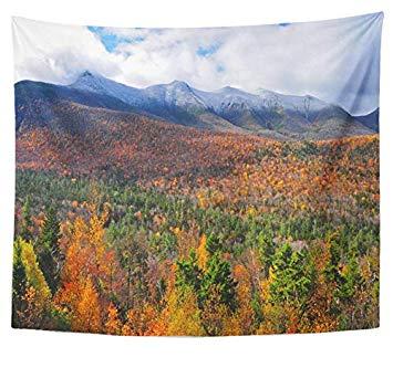 Orange and White Mountain Logo - Amazon.com: Emvency Tapestry Polyester Fabric Print Home Decor ...