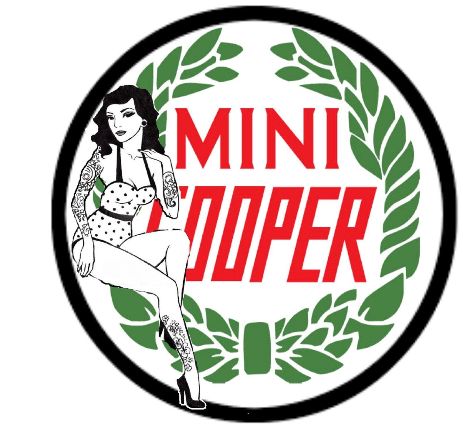 Mini Cooper Logo - Mini Cooper logo Retro 50 s style pin up Sticker