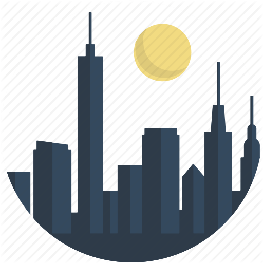 Circle City Logo - Circle, city, downtown, landscape, night, scenery, town icon