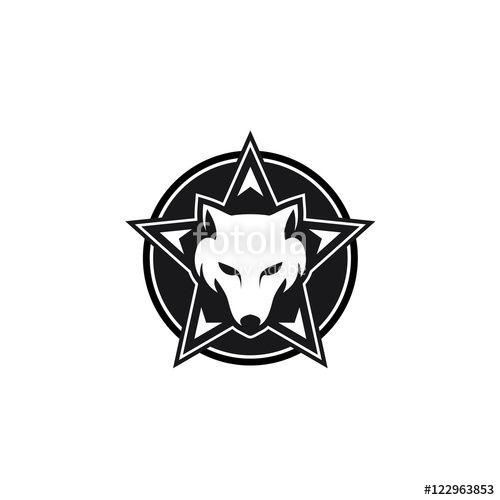 Star Wolf Logo - Wolf Star Emblem Logo Modern Vector Icon Stock image and royalty