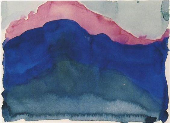 Pink and Blue Mountain Logo - O'Keeffe: Pink and Blue Mountain – The Idle Woman