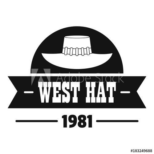 Simple Black Logo - west hat logo, simple black style this stock vector