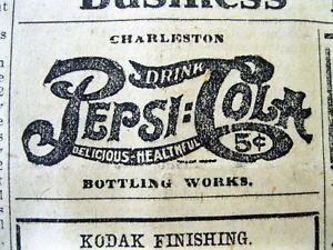 Boost Cola Logo - 1913 South Carolina newspaper w a very early PEPSI -COLA AD showing ...
