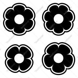 Simple Black Logo - Simple Black White Flower Icon Symbol Logo Set Vector
